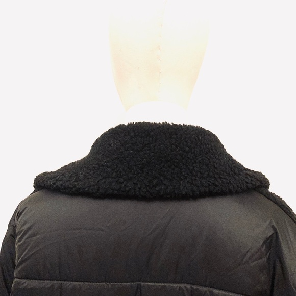NEW Steve Madden Black Teddy Jacket Puffer Detailed Size M - Picture 7 of 13